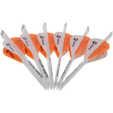 Image of Nap Quikfletch Twister Fletch Rap White And Orange 2 In.